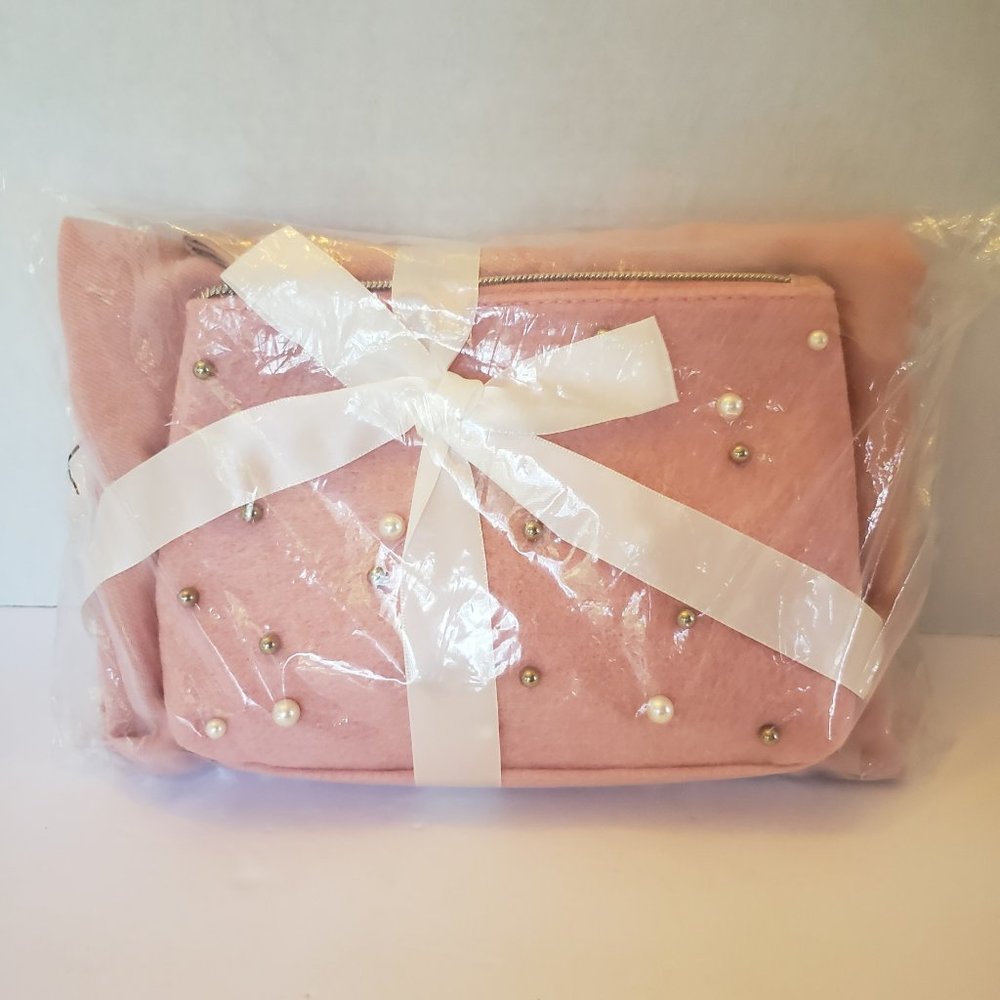 Arcadia Cosmetic Bag and Scarf Set New